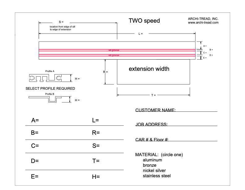 Archi-Tread_Elevator_Sill_Solutions_SURVEY SHEET TWO SPEED SIDE SLIDE WITH EXTENSION 1.8.23
